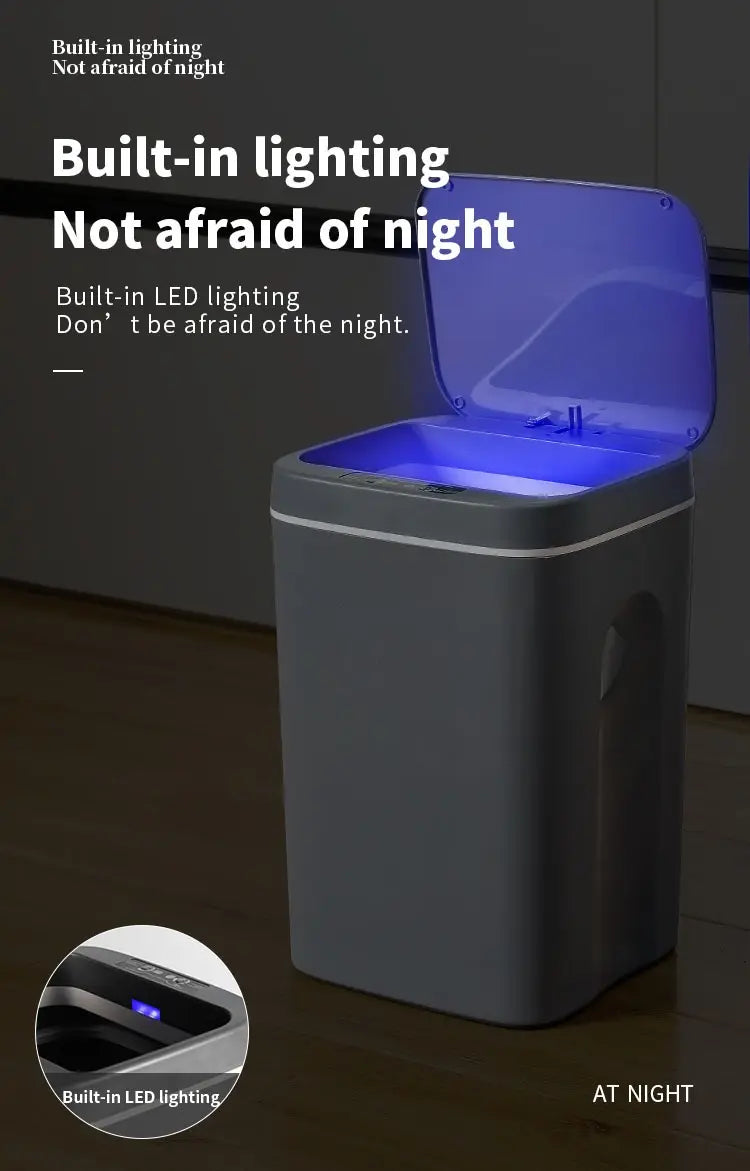 Automatic Sensor Trash Can Electric Touchless Smart Bin Kitchen Bathroom
