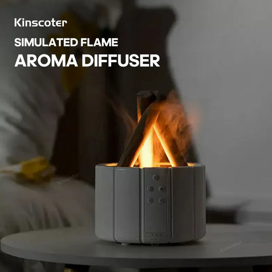 KINSCOTER Simulated Flame Aroma Diffuser Bonfire Air Humidifier Ultrasonic