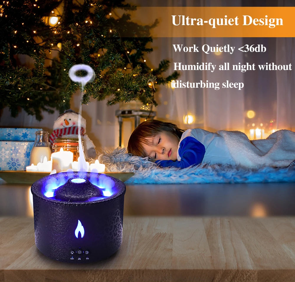 Flame Air Humidifier Light Ultrasonic Essential Oil Aroma Diffuser for Home Room