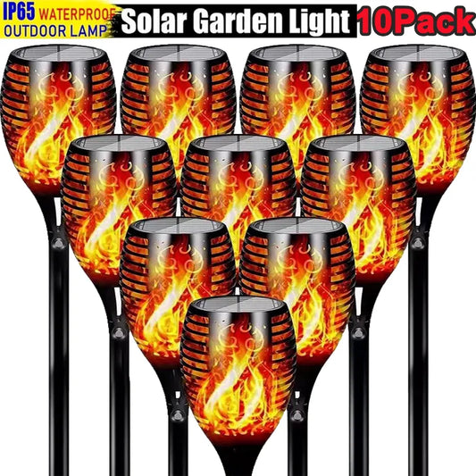 Solar Flame Torch Lights Flickering Light Waterproof Garden Decoration