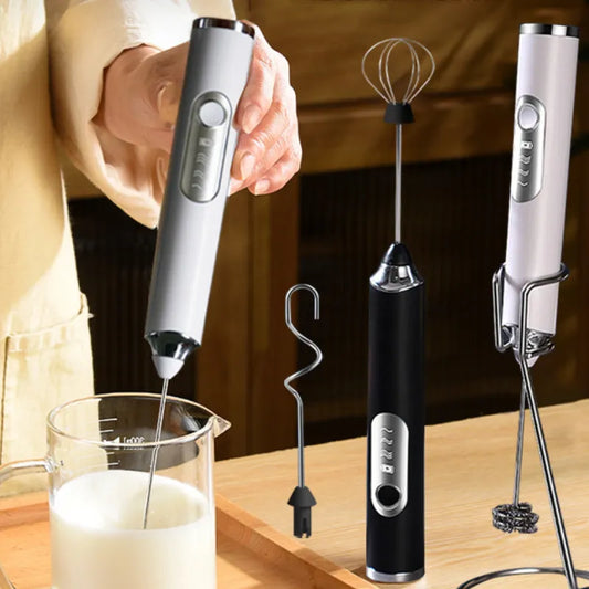 Wireless Electric Whisk Egg Beater Handheld Coffee Blender Milk Shaker